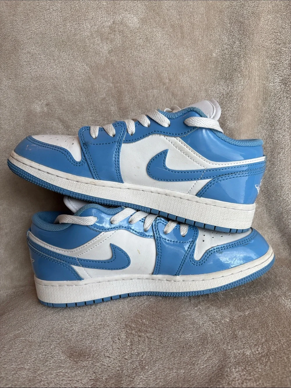 Nike Air Jordan 1 Low Boys Sneakers in University Blue and White